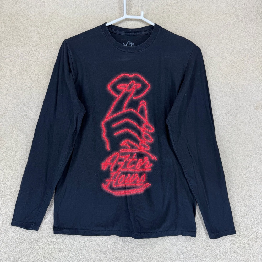 XOXO Black Long Sleeve Tee with Red Neon Graphic